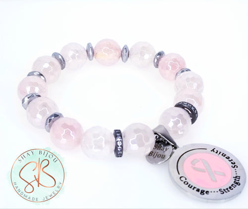 Pink Courage  Breast Cancer Bracelet