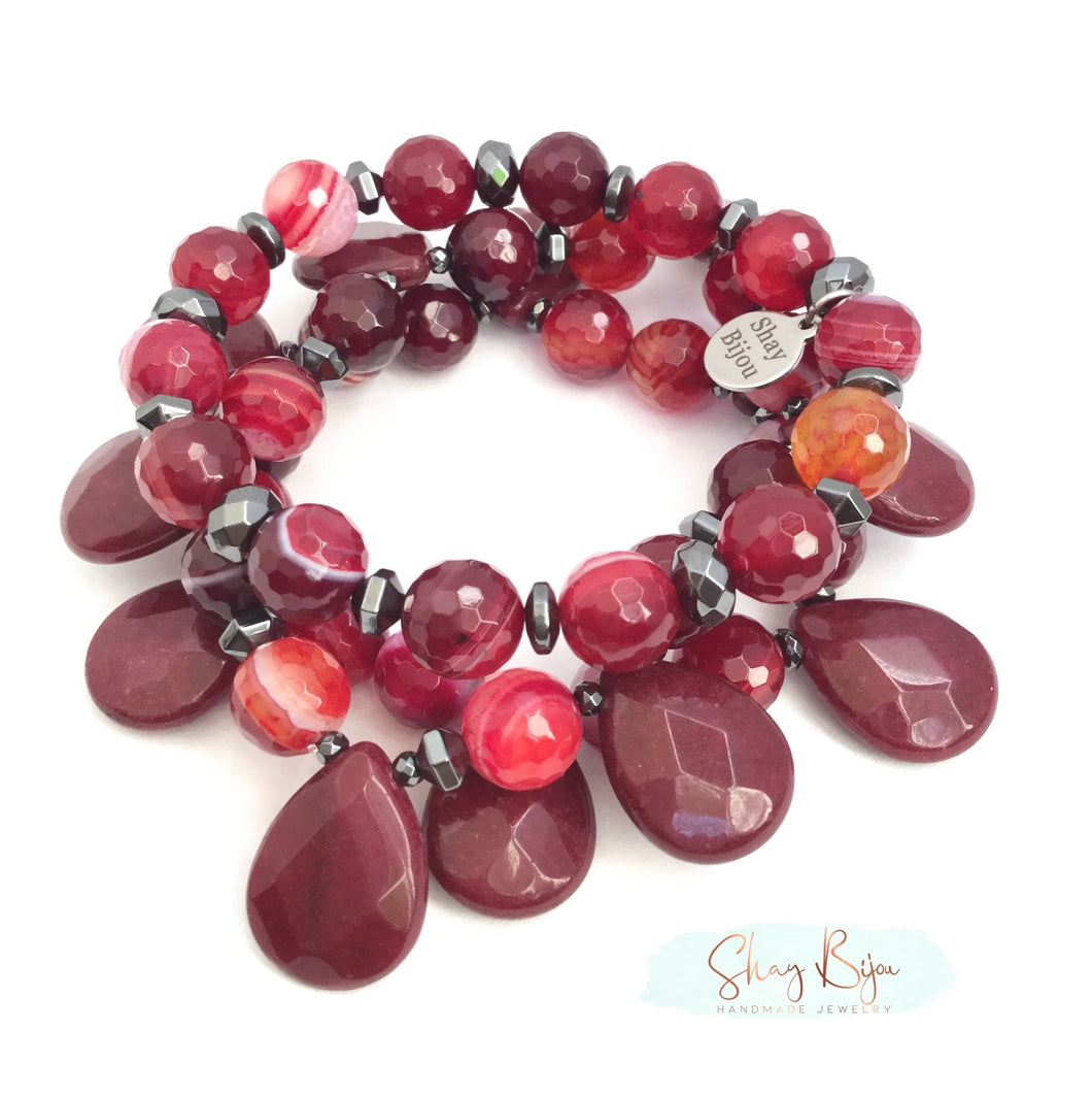 Red Striped  Agate Stack