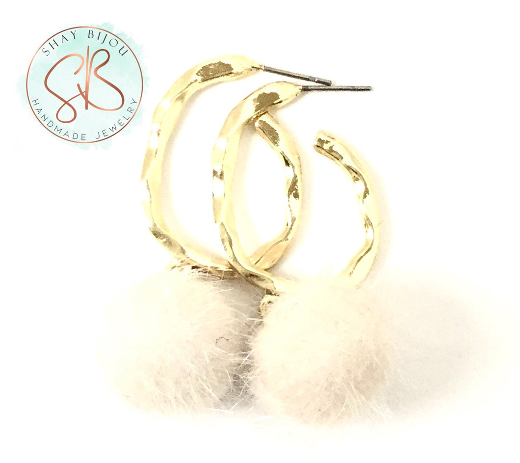 White Faux Drop Earrings