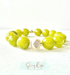 Kiwi Green Jade Bracelet