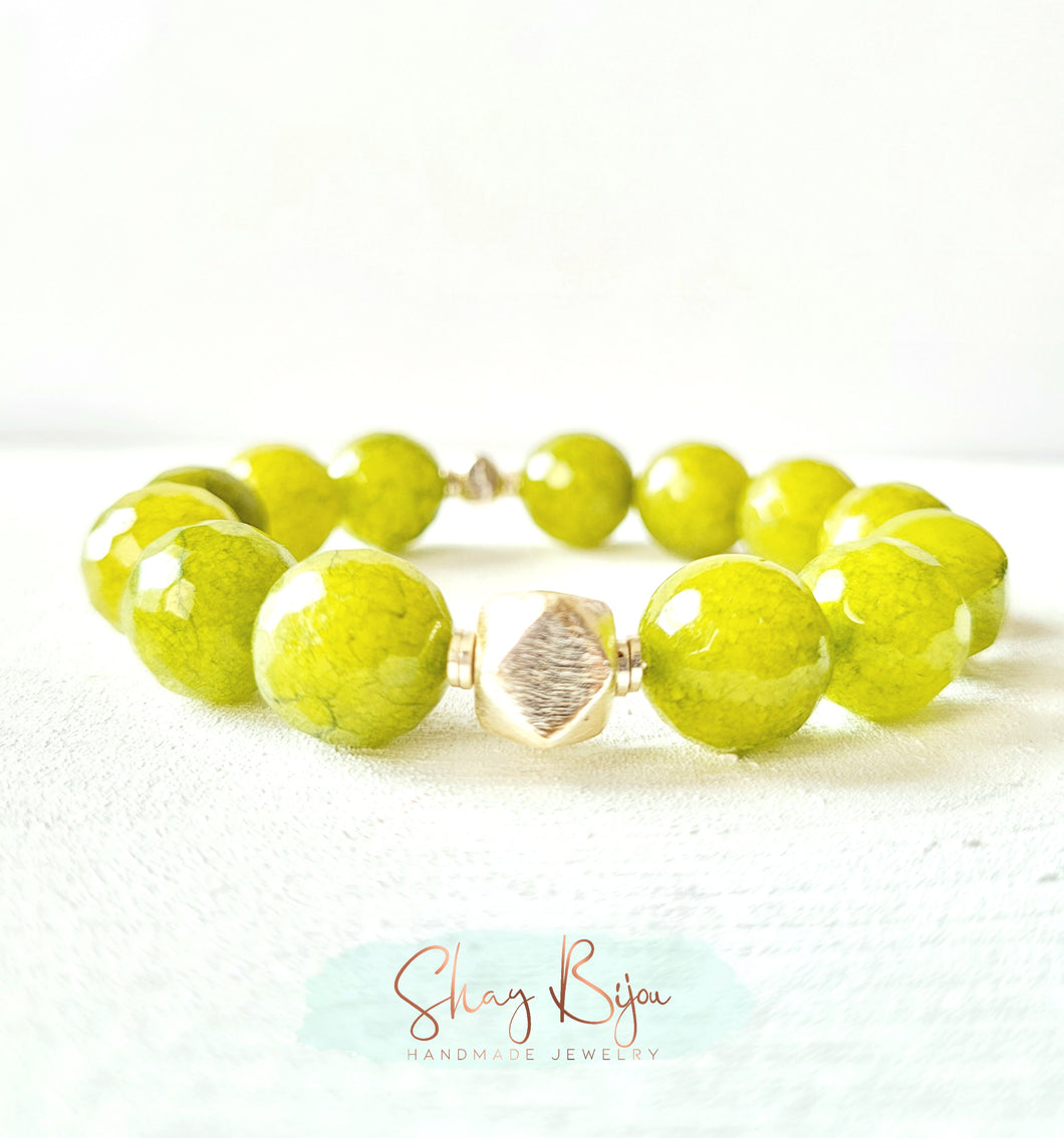 Kiwi Green Jade Bracelet