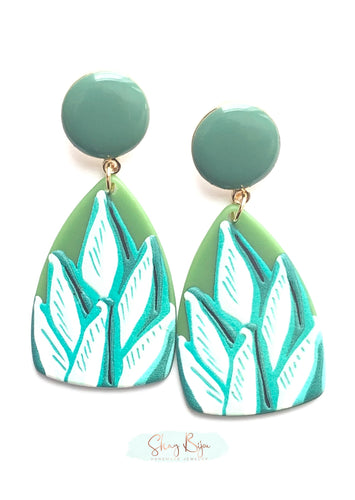 Palm Tree Drop Earrings