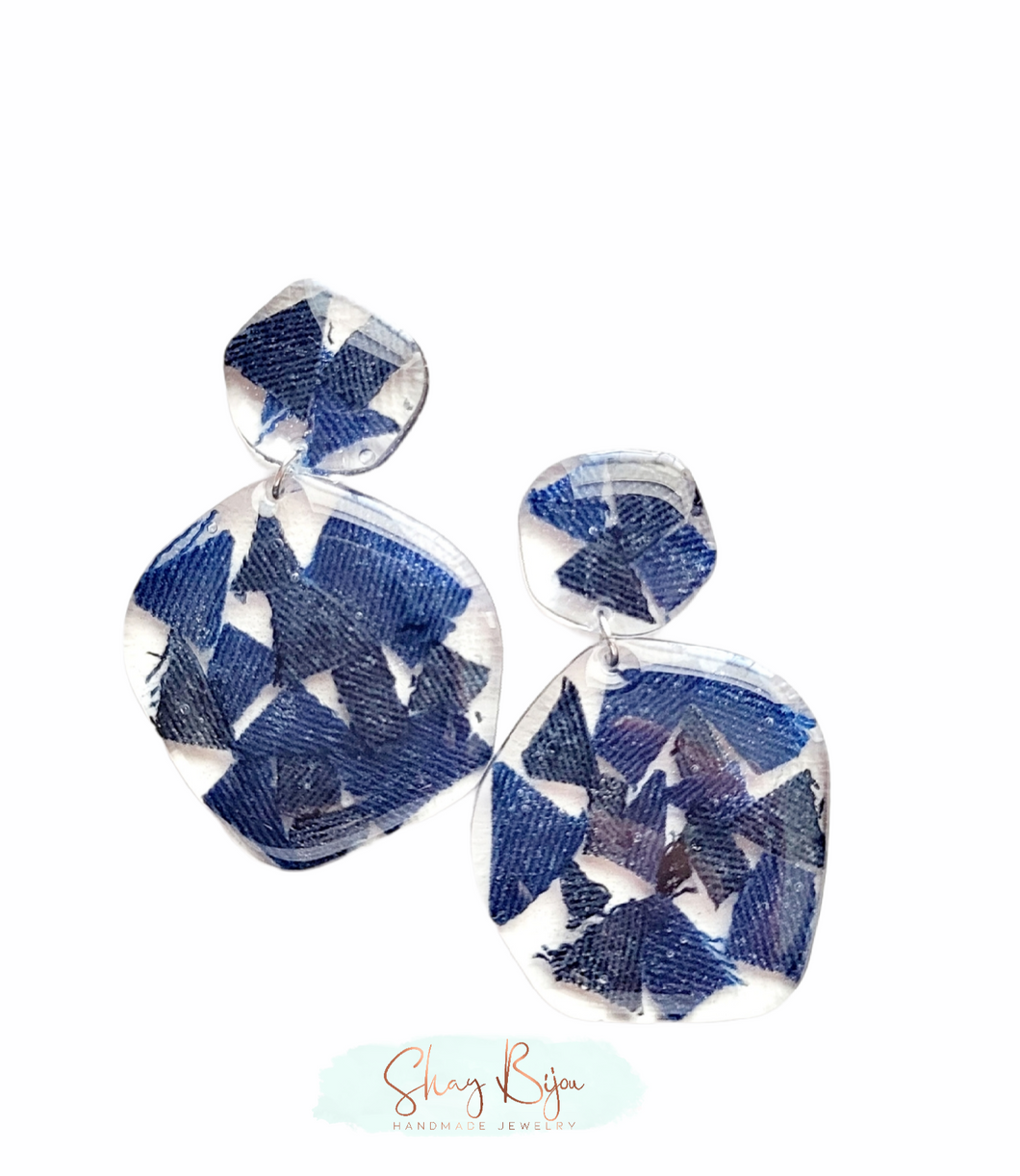 Swatch Denim Drop Earrings