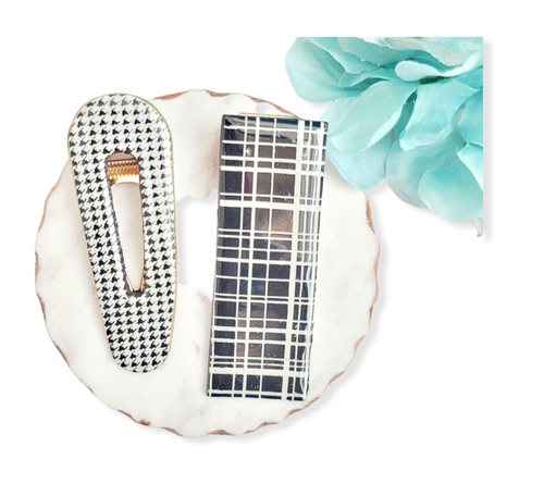 Hair Clip| Houndstooth