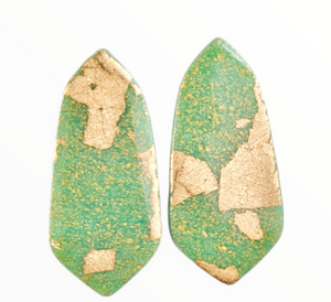 The Mya Studs | Gold & Sage