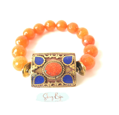 Violet & Orange Nepal Bracelet