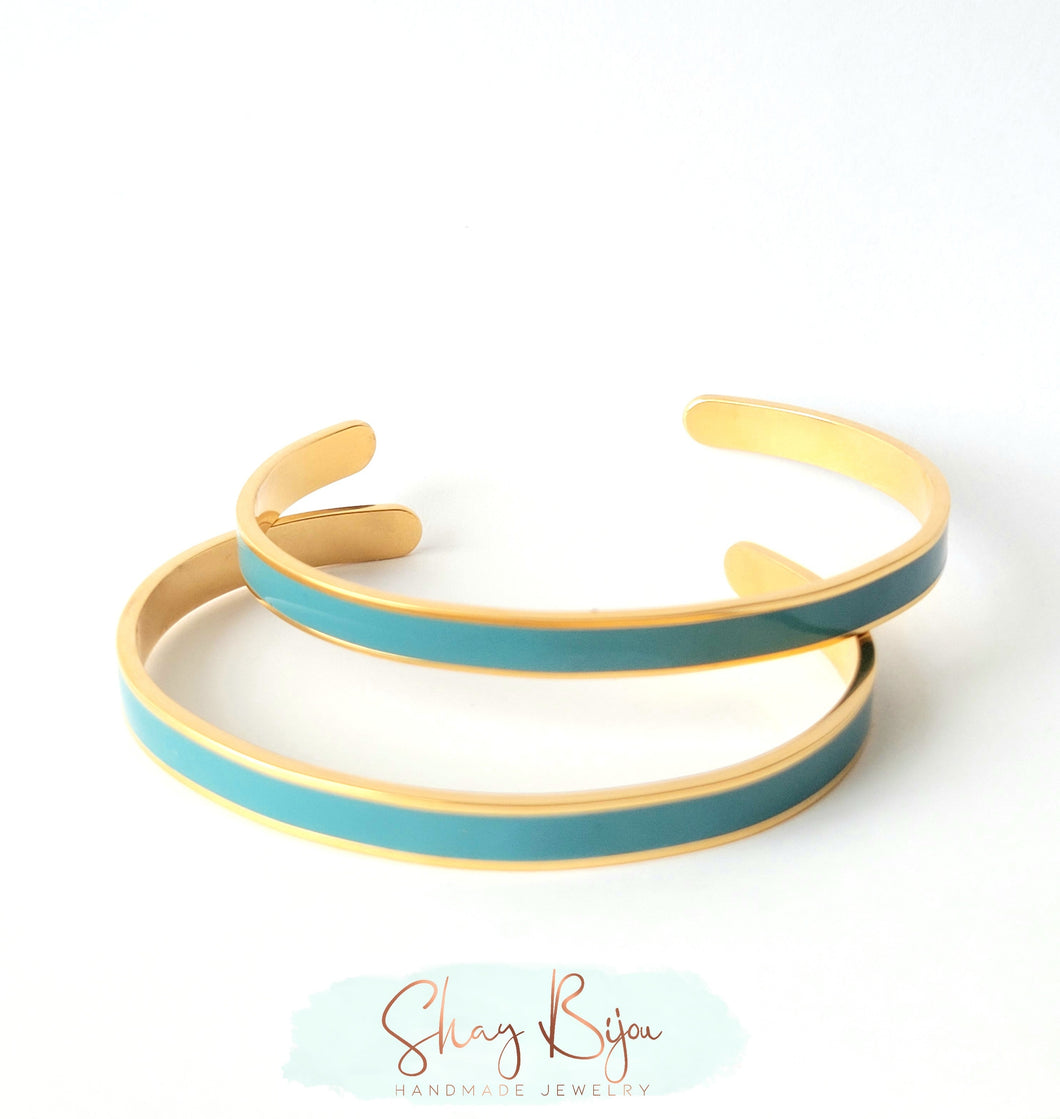 Gold & Teal Bangle