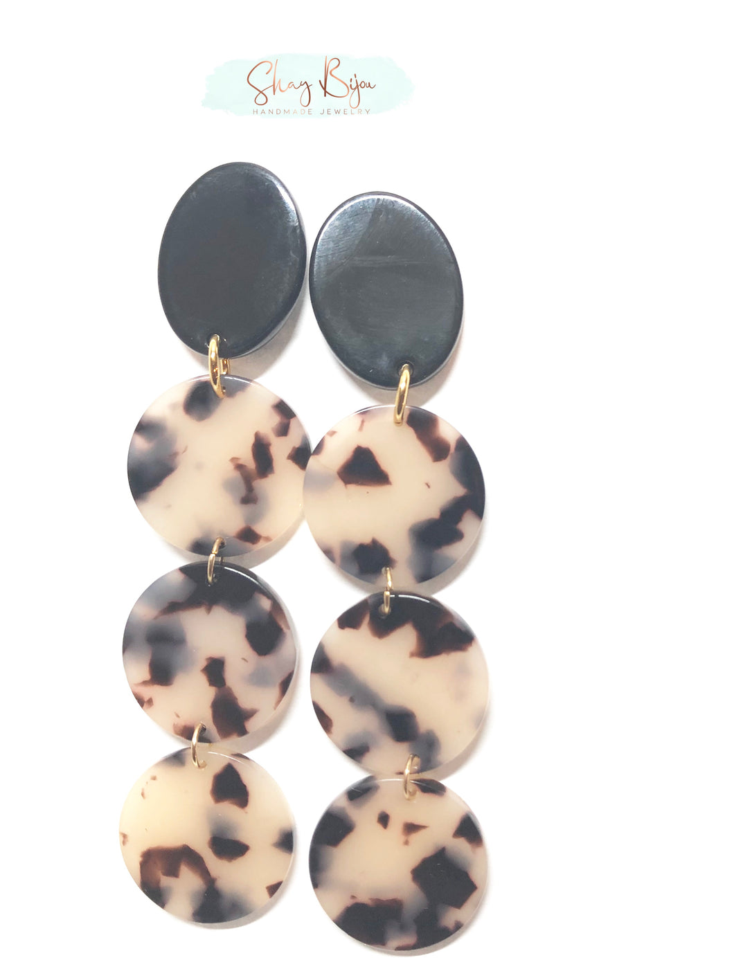 Black Tortoise Drop Earrings